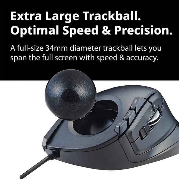 Elecom DEFT M-DT2URBK Trackball schwarz, Rechtshänder, USB-A