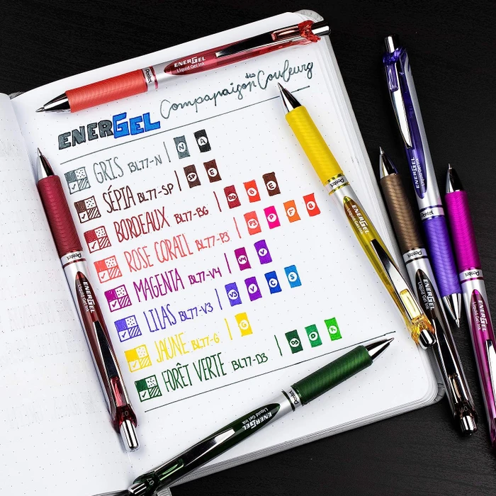 Pentel EnerGel XM BL77 Gelroller gelb/silber, 12er-Pack