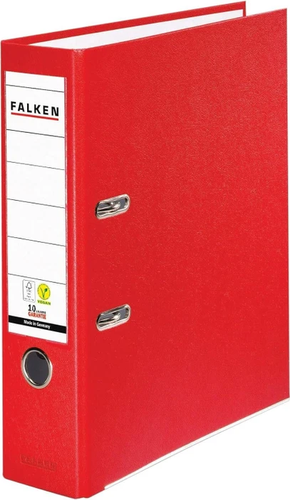 Falken Color Ordner 2-Ring PP, 80mm, A4, rot