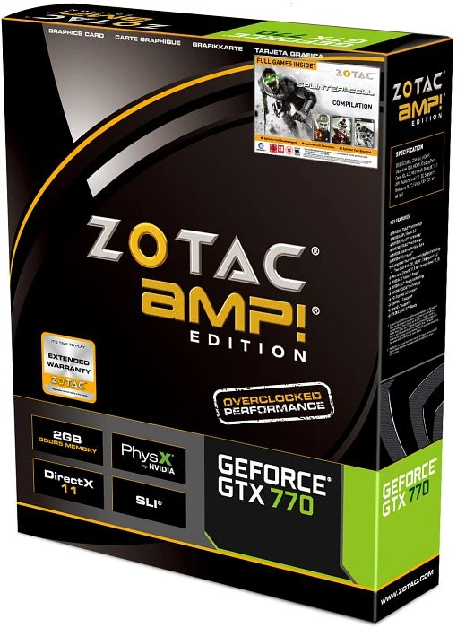Zotac GeForce GTX 770 AMP! Dual-Fan, 2GB GDDR5, 2x DVI, HDMI, DP