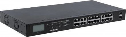 Intellinet Rackmount Gigabit Switch, 24x RJ-45, 2x SFP, 370W PoE+