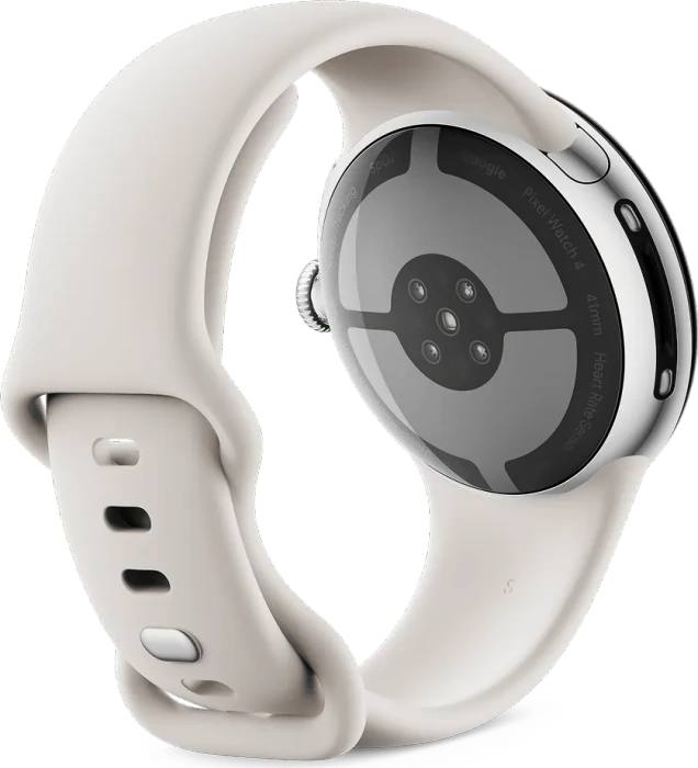 Google Pixel Watch 4 (LTE) 41mm Polished Silver mit Sportarmband Porcelain