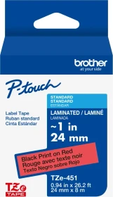 Brother TZe-451 Beschriftungsband, 24mm, schwarz/rot