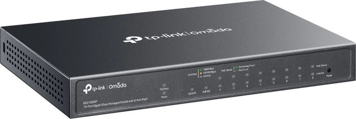 TP-Link Omada ES210 Desktop Gigabit Managed Switch, 9x RJ-45, 1x RJ-45/SFP, 123W PoE+