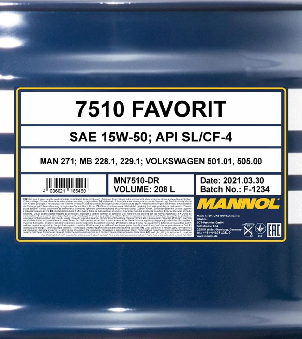 Mannol Favorit 15W-50 208l