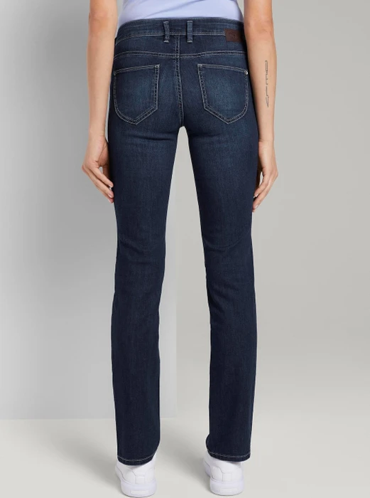 Tom Tailor Alexa Straight Jeans mit Bio-Baumwolle Jeans dark stone wash denim (Damen)