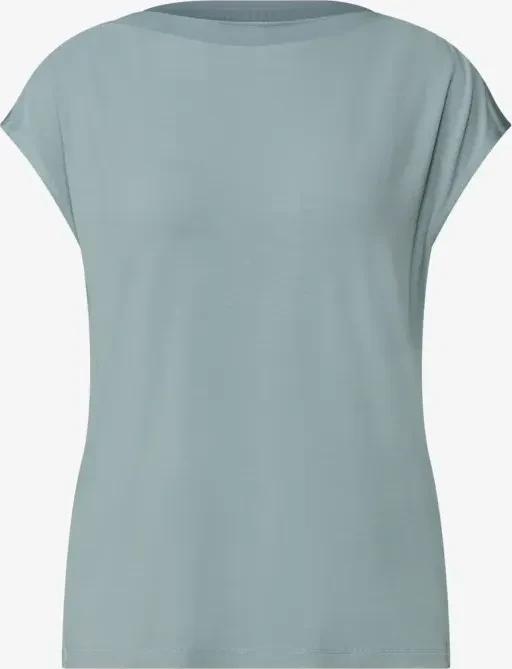 Street One U-Boot mit Rippdetail T-Shirt kurzarm arona blue (Damen)