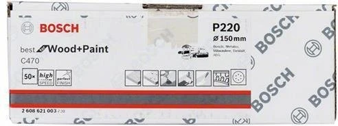 Bosch Professional C470 Best for Wood and Paint Schleifblatt K220, 150mm, 50 Stück