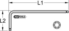 KS Tools Innensechskant Winkelschlüssel, 12x263mm