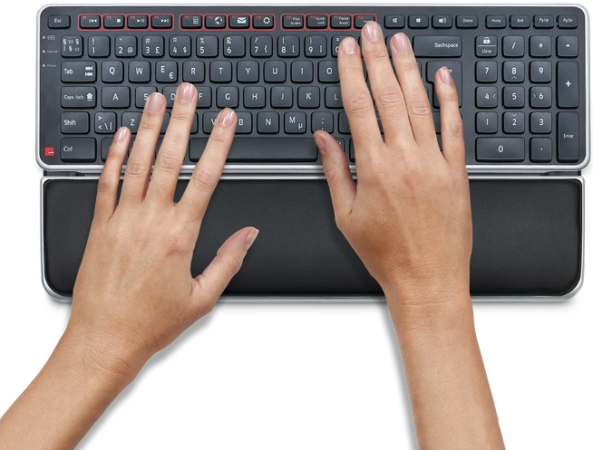 Contour Design Balance Keyboard Wireless mit Handballenauflage, schwarz/silber, USB, DE