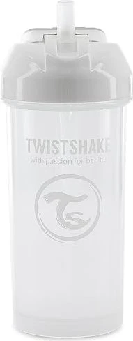 Twistshake Trinkbecher mit Strohhalm, 6+M, 360ml, white