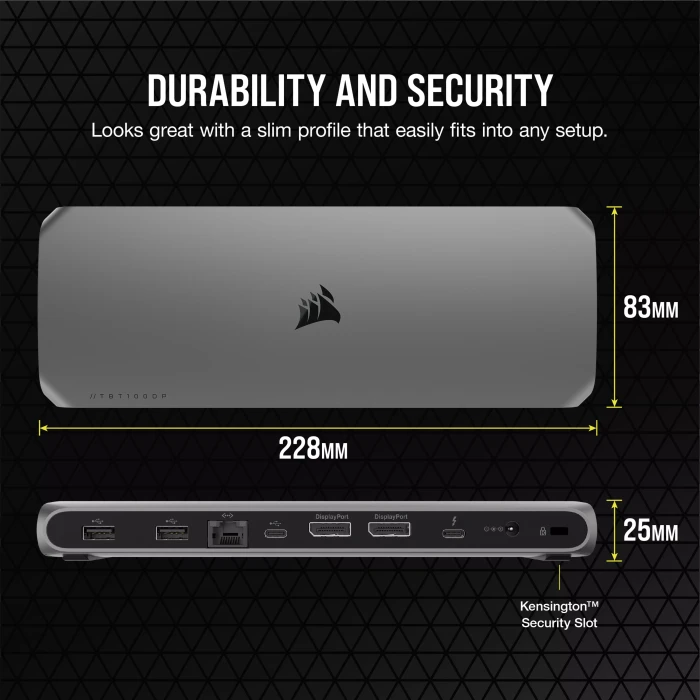 Corsair TBT100 Thunderbolt 3 Dock (2x DisplayPort), Thunderbolt 3 [Buchse]