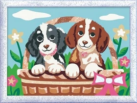 Ravensburger Malen nach Zahlen CreArt Hunde im Körbchen