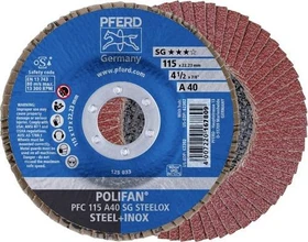 Pferd PFC 115 A 40 PSF STEELOX POLIFAN Fächerschleifscheibe K40, 115x22.23mm, 10 Stück