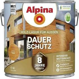 Alpina Farben Dauer-Schutz Holz-Lasur außen teak, 4l