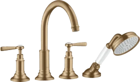 Hansgrohe Axor Montreux 4-Loch Fliesenrandarmatur mit Hebelgriffen brushed bronze