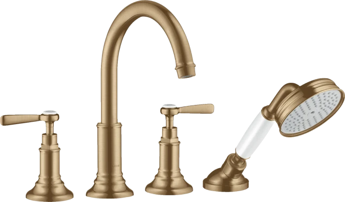 Hansgrohe Axor Montreux 4-Loch Fliesenrandarmatur mit Hebelgriffen brushed bronze