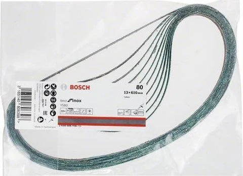 Bosch Professional Y580 Best for Inox Schleifband K80, 13x610mm, 10 Stück