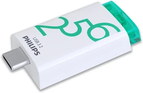 Philips Flash Drive Click Edition 256GB weiß/grün, USB-C, USB 3.2 Gen 1×1