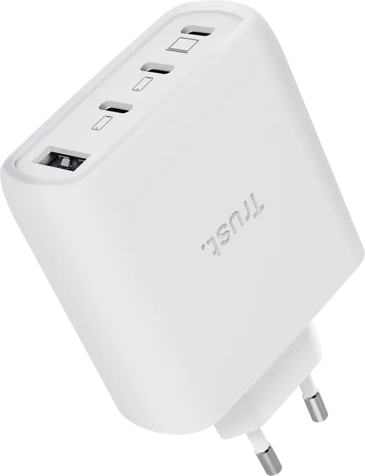 Trust Maxo GaN-USB-Tischladegerät mit 65W und 4 Anschlüssen weiß