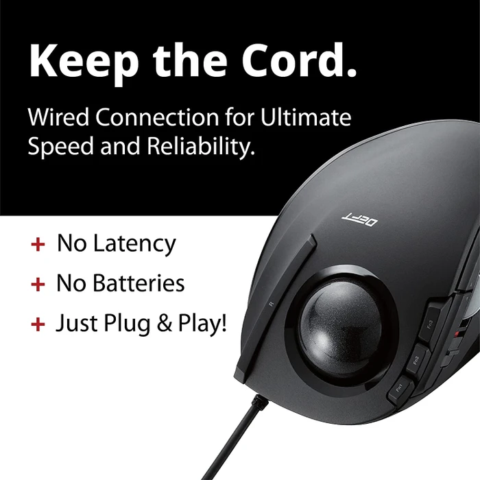 Elecom DEFT M-DT2URBK Trackball schwarz, Rechtshänder, USB-A
