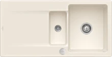 Villeroy & Boch Siluet Flat 980x490mm Einbau Becken reversibel mit Ablauffernbedienung crema