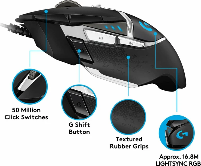Logitech G502 SE Hero schwarz/silber, USB