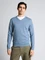 Tom Tailor Strickpullover mit V-Ausschnitt aus Baumwolle Strickpullover mountain spring blue melange (Herren) Vorschaubild