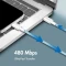LogiLink USB-C Kabel, USB 2.0, 480Mb/s, 60W PD, USB-C Stecker auf USB-C Stecker, Nylon, blau, 1.5m Vorschaubild