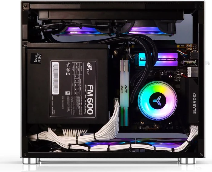 Jonsbo V10, silber, Glasfenster, Mini-ITX