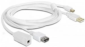 DeLOCK Mini DisplayPort & USB Verlängerungskabel 1.8m weiß