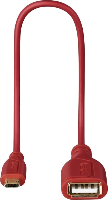 Hama Micro-USB-OTG-Adapterkabel Flexi-Slim, 0.15m, rot