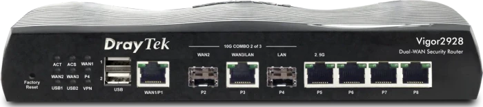 DrayTek Vigor 2928 Desktop Gigabit Router, 6x RJ-45, 2x SFP+