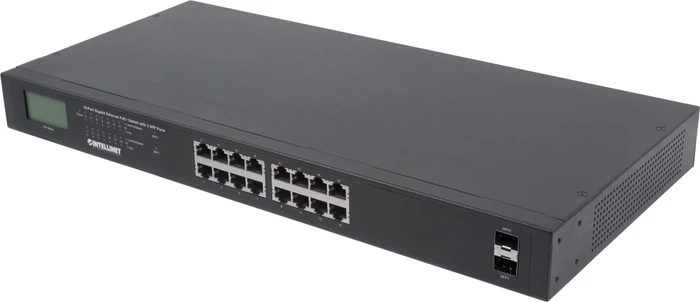 Intellinet Rackmount Gigabit Switch, 16x RJ-45, 2x SFP, 370W PoE+