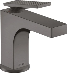 Hansgrohe Axor Citterio 90 Waschbeckenarmatur mit Hebelgriff Ablauffernbedienung und Rautenschliff brushed black chrome