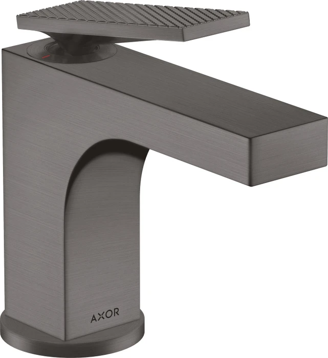 Hansgrohe Axor Citterio 90 Waschbeckenarmatur mit Hebelgriff Ablauffernbedienung und Rautenschliff brushed black chrome
