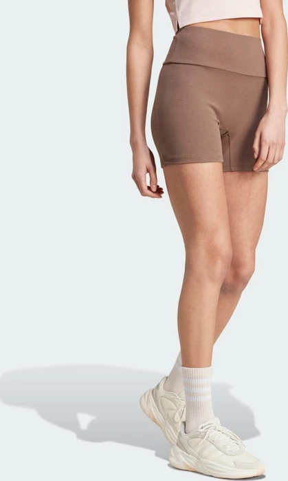 adidas Lounge Ribbed High-Waist Hose kurz earth strata (Damen)
