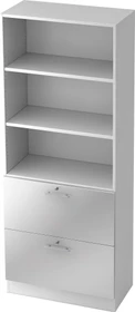 Hammerbacher HR-Schrank 5OH V7300, Relinggriff, weiß/silber, Aufbewahrungskombination