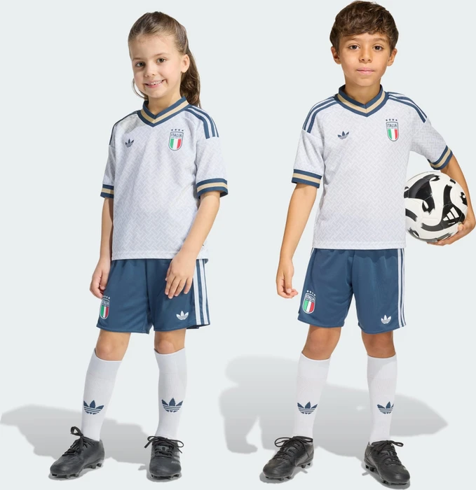 adidas Italien 2026 Auswärtsausrüstung kurzarm aeroblue (Junior)