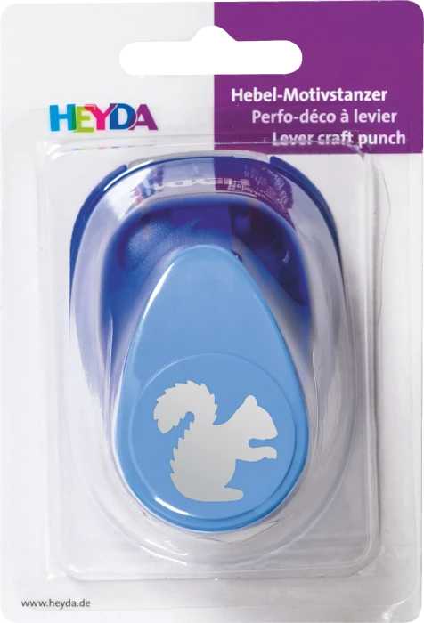 Heyda Hebel-Motivstanzer groß, Eichhörnchen, blau, 25mm