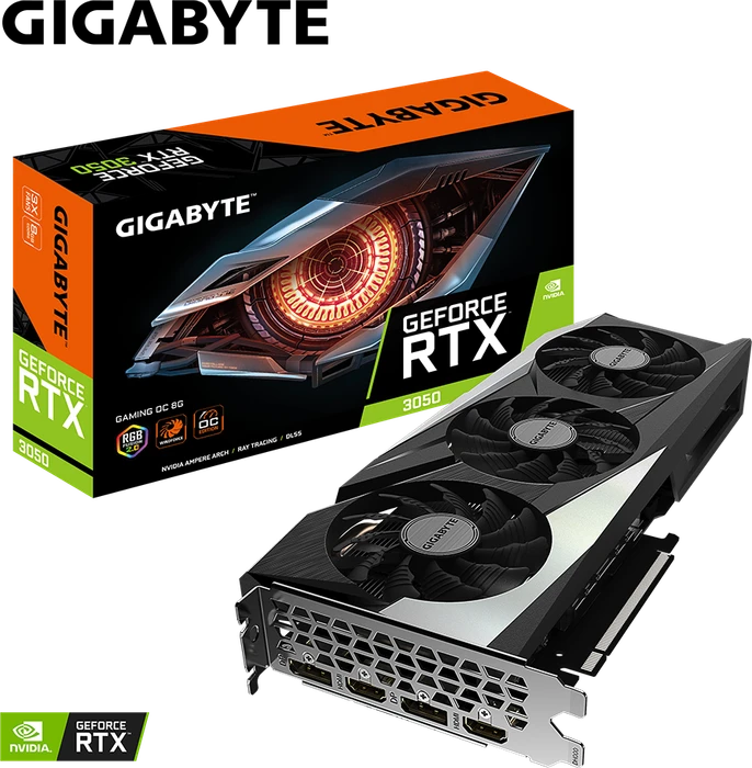 GIGABYTE GeForce RTX 3050 Gaming OC 8G, 8GB GDDR6, 2x HDMI, 2x DP