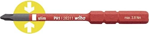 Wiha 283111 slimBit electric VDE Kreuzschlitz Wechselklinge 6mm, PH2x75mm