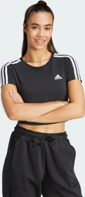 adidas Essentials 3-Streifen T-Shirt kurzarm schwarz/weiß (Damen)