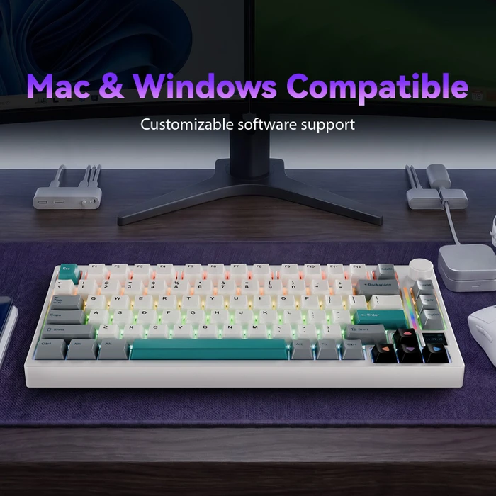 Gamakay TK75 SOCD Silent Mechanical Keyboard, Phoenix V2 linear, USB/Bluetooth, DE
