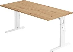 Hammerbacher Ergonomic O-Serie OS16/E/W Schreibtisch 160x80cm Eiche/weiß