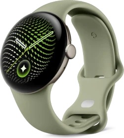Google Pixel Watch 5 (Wi-Fi) 41mm satin pyrite mit Sportarmband olive