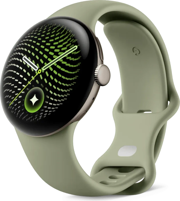Google Pixel Watch 5 (Wi-Fi) 41mm satin pyrite mit Sportarmband olive