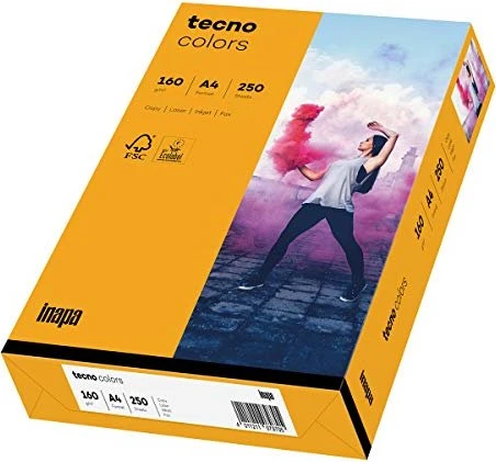 inapa tecno colors Universalpapier mittelorange, A4, 160g/m², 250 Blatt