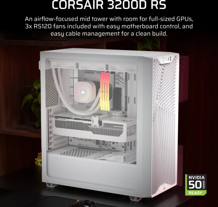 Corsair 3200D RS, weiß, Glasfenster