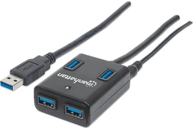 Manhattan USB-Hub, 4x USB-A 3.0, USB-A 3.0 [Stecker] (162302)
